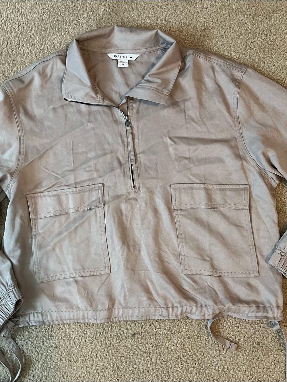 Athleta Women's Taupe Utility Quarter-Zip Anorak